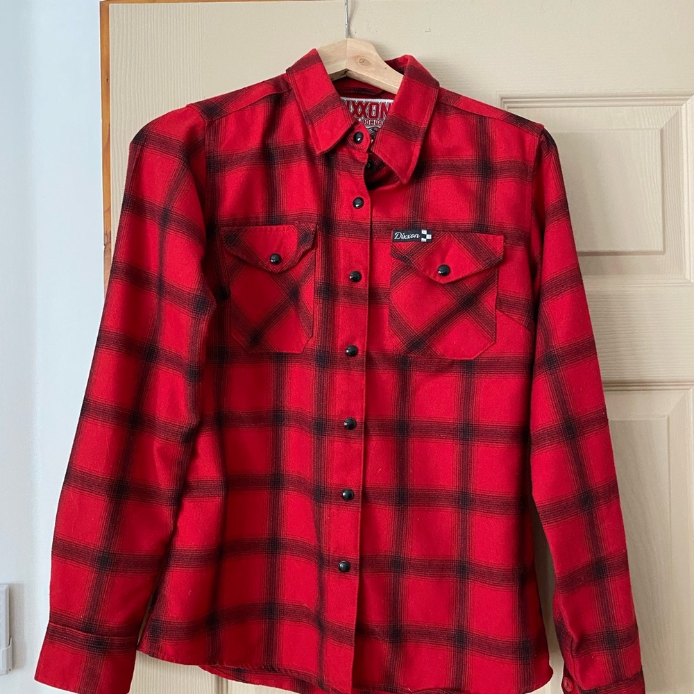 DIXXON Red and Black Plaid Women's Top